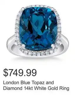 Costco London Blue Topaz and Diamond 14kt White Gold Ring offer