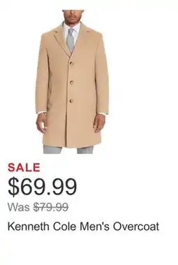 Costco Kenneth Cole Men's Overcoat offer