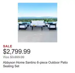 Costco Abbyson Home Santino 6-piece Outdoor Patio Seating Set offer