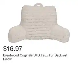 Costco Brentwood Originals BTS Faux Fur Backrest Pillow offer