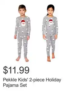 Costco Pekkle Kids' 2-piece Holiday Pajama Set offer