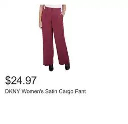 Costco DKNY Women's Satin Cargo Pant offer