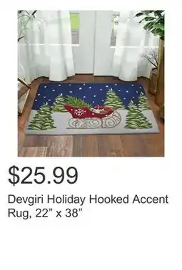 Costco Devgiri Holiday Hooked Accent Rug, 22 x 38 offer