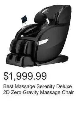 Costco Best Massage Serenity Deluxe 2D Zero Gravity Massage Chair offer