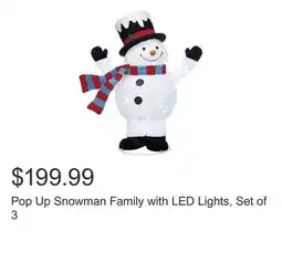 Costco Pop Up Snowman Family with LED Lights, Set of 3 offer