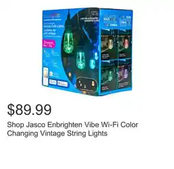 Costco Shop Jasco Enbrighten Vibe Wi-Fi Color Changing Vintage String Lights offer