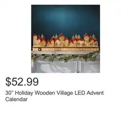 Costco 30 Holiday Wooden Village LED Advent Calendar offer