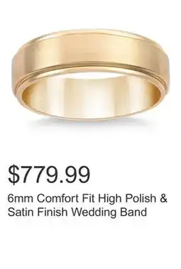 Costco 6mm Comfort Fit High Polish & Satin Finish Wedding Band offer
