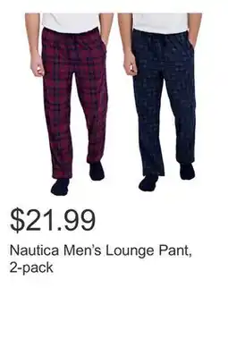 Costco Nautica Men's Lounge Pant, 2-pack offer