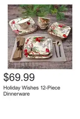 Costco Holiday Wishes 12-Piece Dinnerware offer