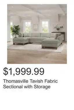 Costco Thomasville Tavish Fabric Sectional with Storage offer