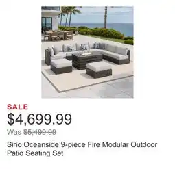 Costco Sirio Oceanside 9-piece Fire Modular Outdoor Patio Seating Set offer