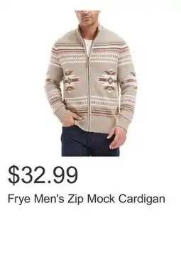 Costco Frye Men's Zip Mock Cardigan offer