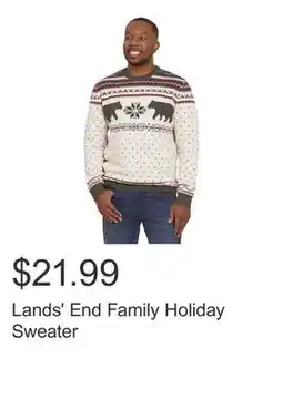 Costco Lands' End Family Holiday Sweater offer