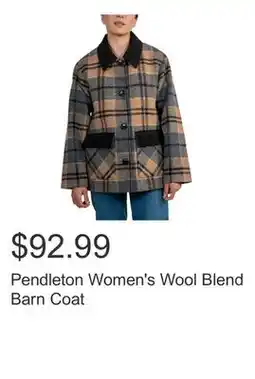 Costco Pendleton Women's Wool Blend Barn Coat offer