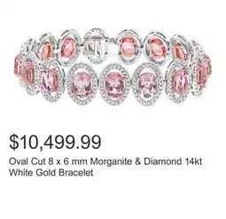 Costco Oval Cut 8 x 6 mm Morganite & Diamond 14kt White Gold Bracelet offer