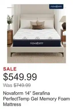 Costco Novaform 14 Serafina PerfectTemp Gel Memory Foam Mattress offer