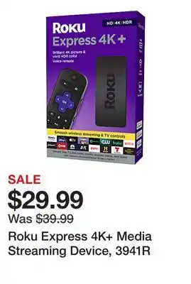 Office Depot Roku Express 4K+ Media Streaming Device, 3941R offer