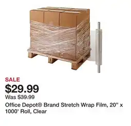 Office Depot Office Depot Brand Stretch Wrap Film, 20 x 1000' Roll, Clear offer