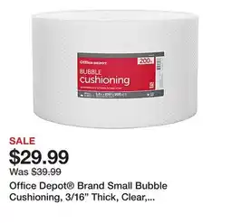 Office Depot Office Depot Brand Small Bubble Cushioning, 3/16 Thick, Clear, 12 x 200' offer