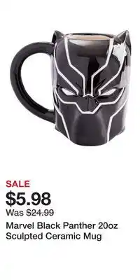 Game Stop Marvel Black Panther 20oz Sculpted Ceramic Mug offer