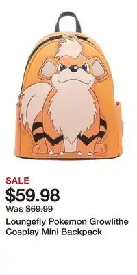 Game Stop Loungefly Pokemon Growlithe Cosplay Mini Backpack offer