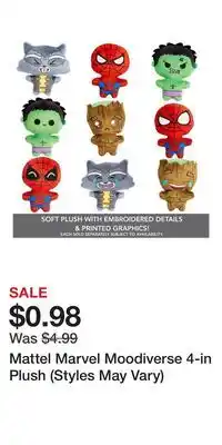 Game Stop Mattel Marvel Moodiverse 4-in Plush (Styles May Vary) offer