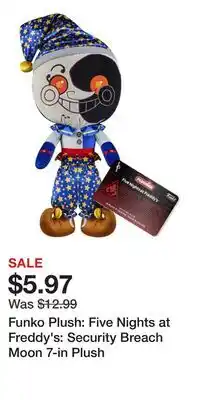 Game Stop Funko Plush: Five Nights at Freddy's: Security Breach Moon 7-in Plush offer