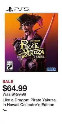 Game Stop Like a Dragon: Pirate Yakuza in Hawaii Collector's Edition - PlayStation 5 offer