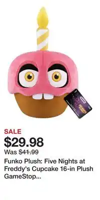 Game Stop Funko Plush: Five Nights at Freddy's Cupcake 16-in Plush GameStop Exclusive offer