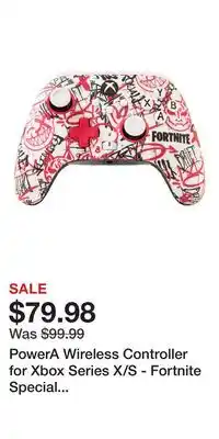 Game Stop PowerA Wireless Controller for Xbox Series X/S - Fortnite Special Edition offer