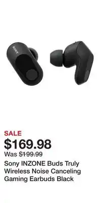 Game Stop Sony INZONE Buds Truly Wireless Noise Canceling Gaming Earbuds Black offer