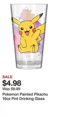 Game Stop Pokemon Painted Pikachu 16oz Pint Drinking Glass offer