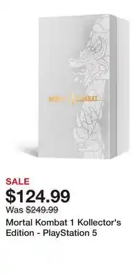 Game Stop Mortal Kombat 1 Kollector's Edition - PlayStation 5 offer