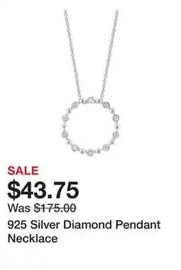 Belk 925 Silver Diamond Pendant Necklace offer