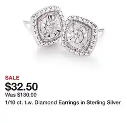 Belk 1/10 ct. t.w. Diamond Earrings in Sterling Silver offer