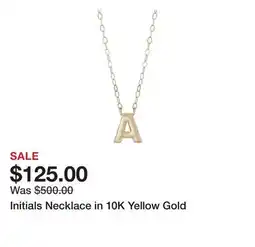 Belk Initials Necklace in 10K Yellow Gold offer