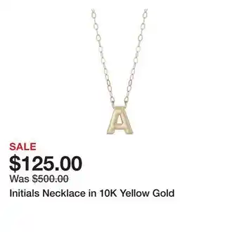 Belk Initials Necklace in 10K Yellow Gold offer