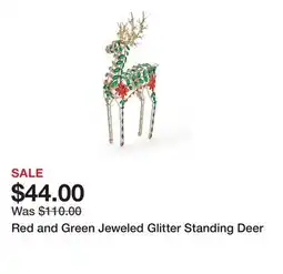 Belk Red and Green Jeweled Glitter Standing Deer offer