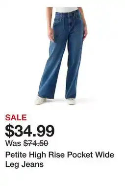 Belk Petite High Rise Pocket Wide Leg Jeans offer