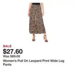 Belk Women's Pull On Leopard Print Wide Leg Pants offer