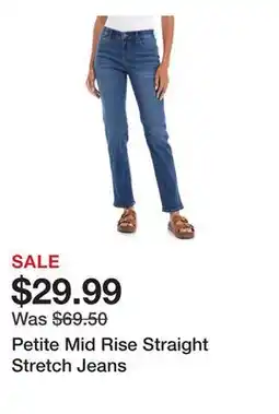Belk Petite Mid Rise Straight Stretch Jeans offer