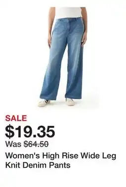 Belk Women's High Rise Wide Leg Knit Denim Pants offer