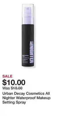 Ulta Beauty Urban Decay Cosmetics All Nighter Waterproof Makeup Setting Spray offer