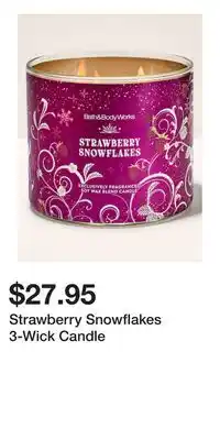 Bath & Body Works Strawberry Snowflakes 3-Wick Candle offer
