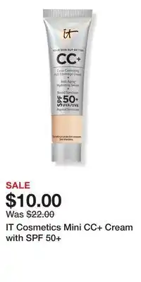 Ulta Beauty IT Cosmetics Mini CC+ Cream with SPF 50+ offer