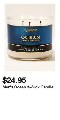 Bath & Body Works Men's Ocean 3-Wick Candle offer