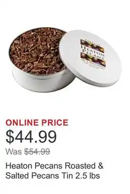 Costco Heaton Pecans Roasted & Salted Pecans Tin 2.5 lbs offer