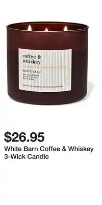 Bath & Body Works White Barn Coffee & Whiskey 3-Wick Candle offer
