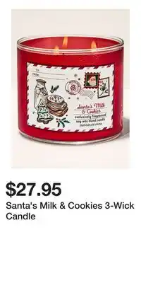 Bath & Body Works Santa's Milk & Cookies 3-Wick Candle offer
